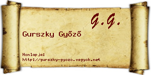 Gurszky Győző névjegykártya